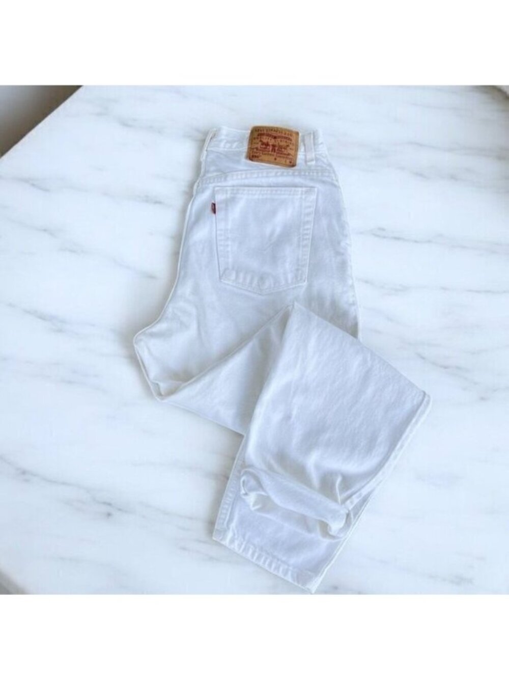 Levis Y2K 550 Relaxed Fit Tapered Leg White Jeans Size 16 Made In USA '00s